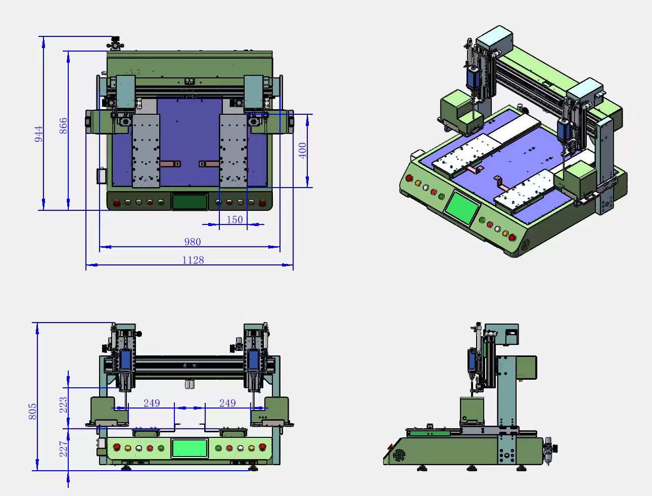 钣金左右六轴351自动锁螺丝机图纸